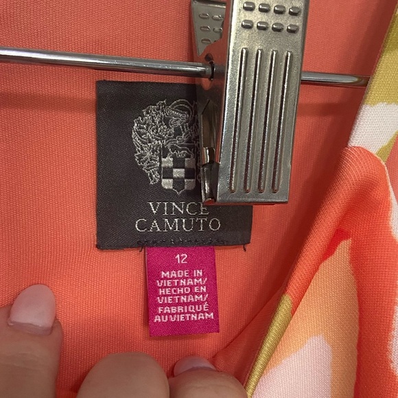 Vince Camuto scuba bright geometric fit and flare mini dress 12 - Picture 4 of 9